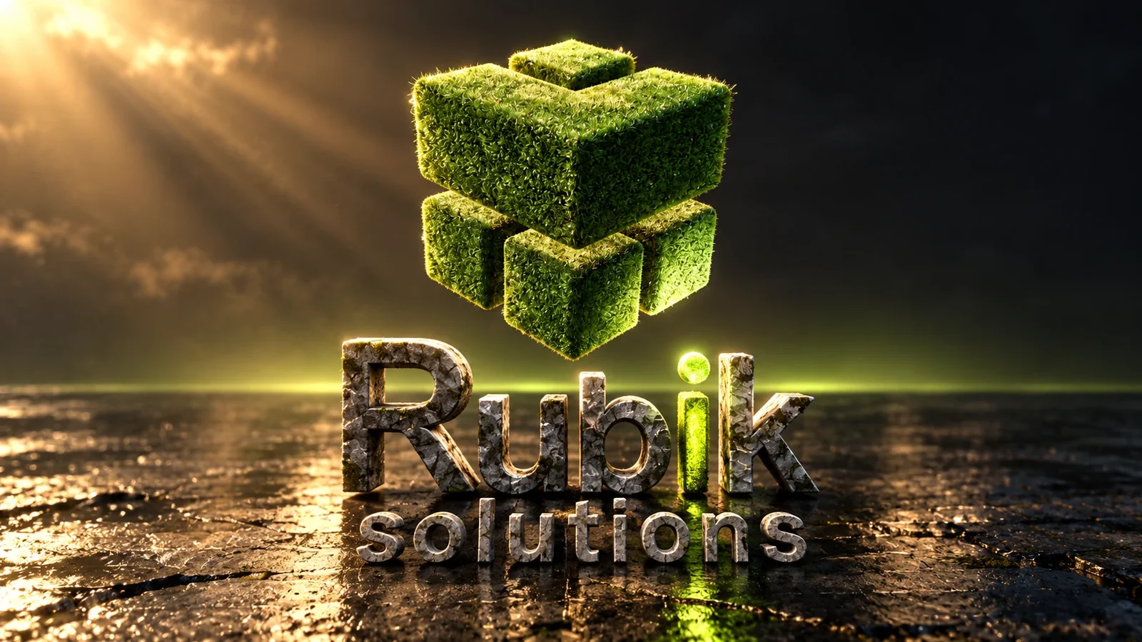 Photo-real render of the Rubik Solutions mark